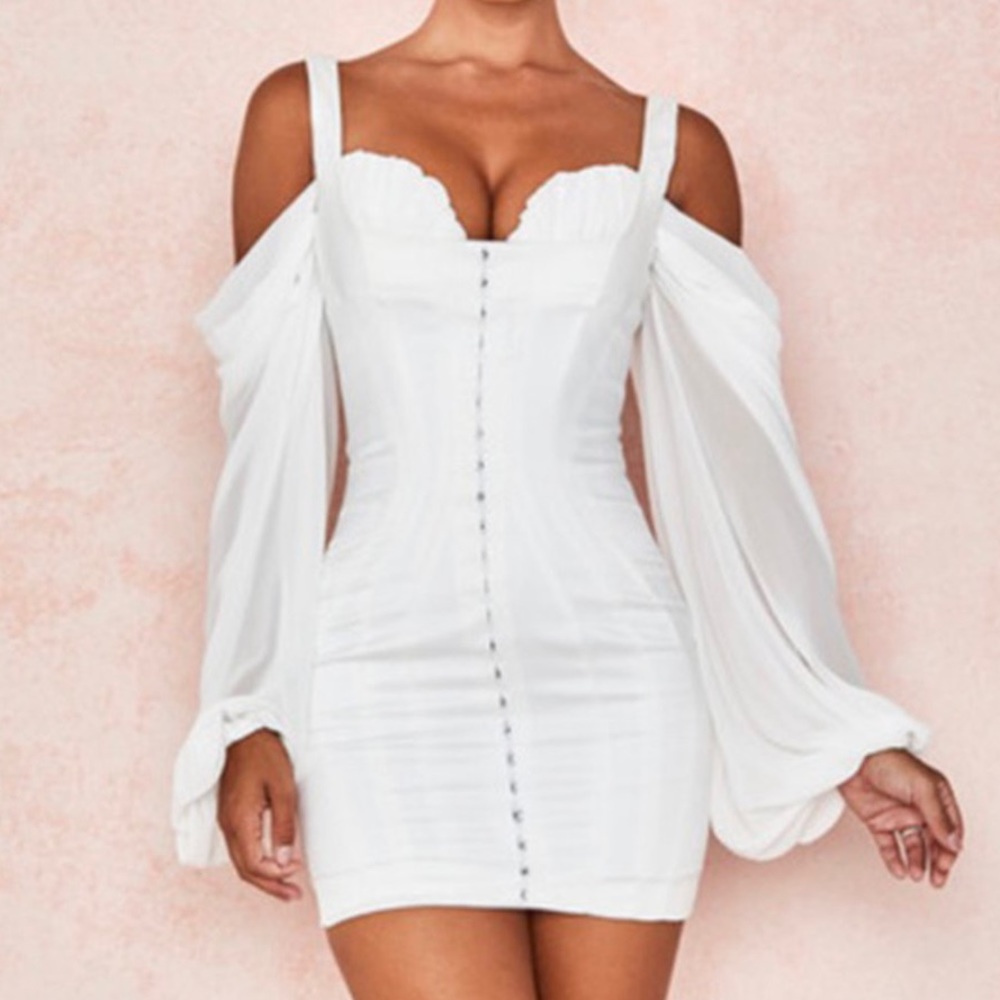 House of CB Eva Corset Dress with Blouson Sleeves